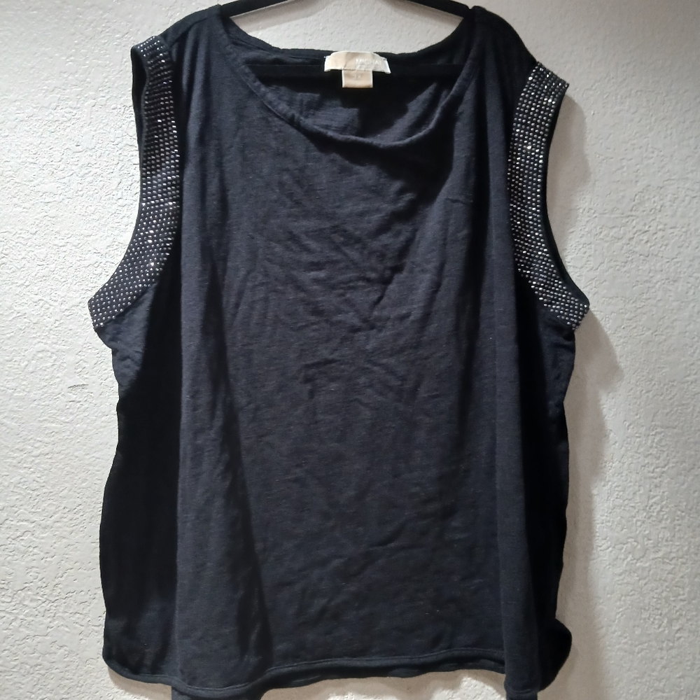 Michael Kors size 3X  Black Studded Sleeveless Tank Top